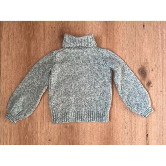 Janie And Jack  Girls Turtleneck Sweater  Size 4 Heather Mint Blue *C19 - Picture 2 of 2